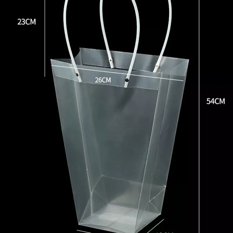 Large, Medium And Small Transparent Trapezoidal Tote Bag Bouquet Bag Floral Supplies Gift Gift Flower Bag Tote Bag