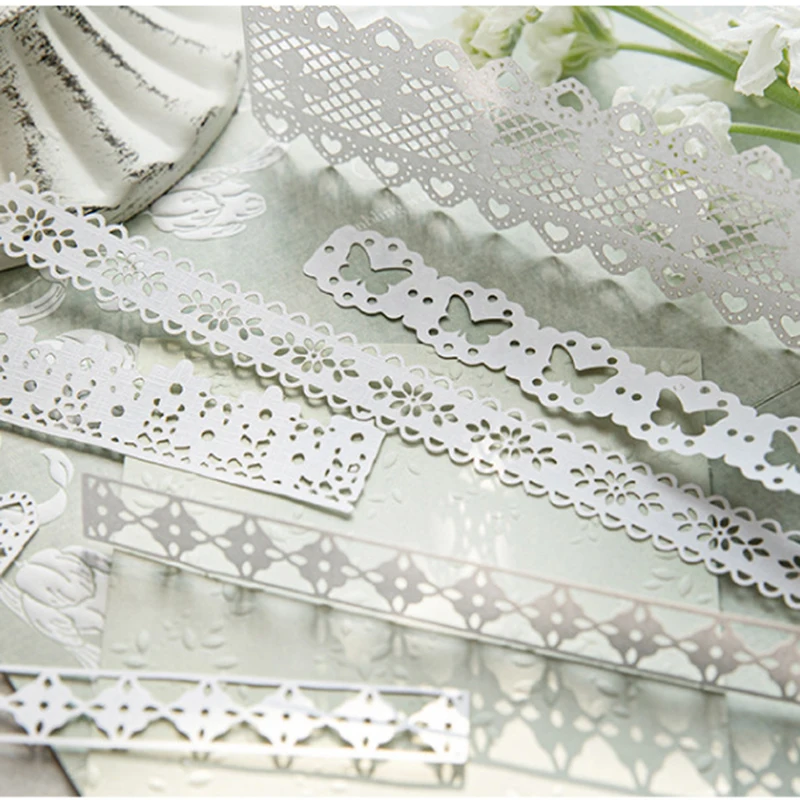 

Lace Wandering Series Vintage Lace Flower Hollow Landscape Material Paper Creative DIY Junk Journal Collage Stationery
