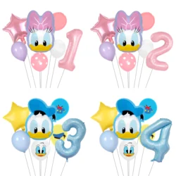 Cartoon donald duck Daisy Aluminum Film Balloon Set Spherical DIY Birthday Arrangement Party Decoration Balloons kawaii