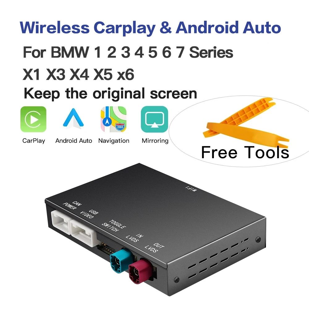 Wireless CarPlay & Android Auto for BMW 1 2 3 4 5 6 7 Series X1 X3 X4 X5 X6 i8 MINI Car for EVO CCC CIC NBT System Navigator