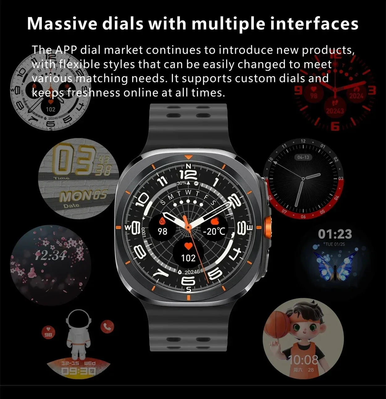 DT Watch Ultra 47mm Local Music Sports TWS Bluetooth Call NFC Bluetooth Smart Watch for Men Women For Samsung Android ios