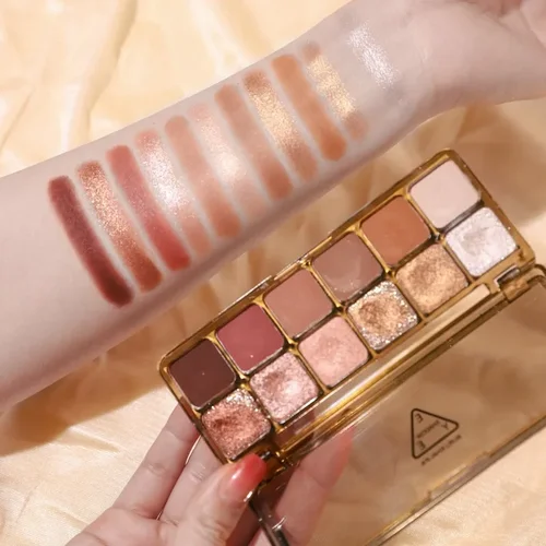 Paleta de sombra de ojos con purpurina de 12 colores, maquillaje en polvo pigmentado mate tierra, sombra de ojos de varios colores, belleza duradera