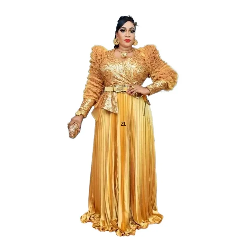 

Plus Size African Party Long Dresses for Women 2025 New Dashiki Ankara Sequin Evening Gowns Turkey Outfits Robe Africa Clothing