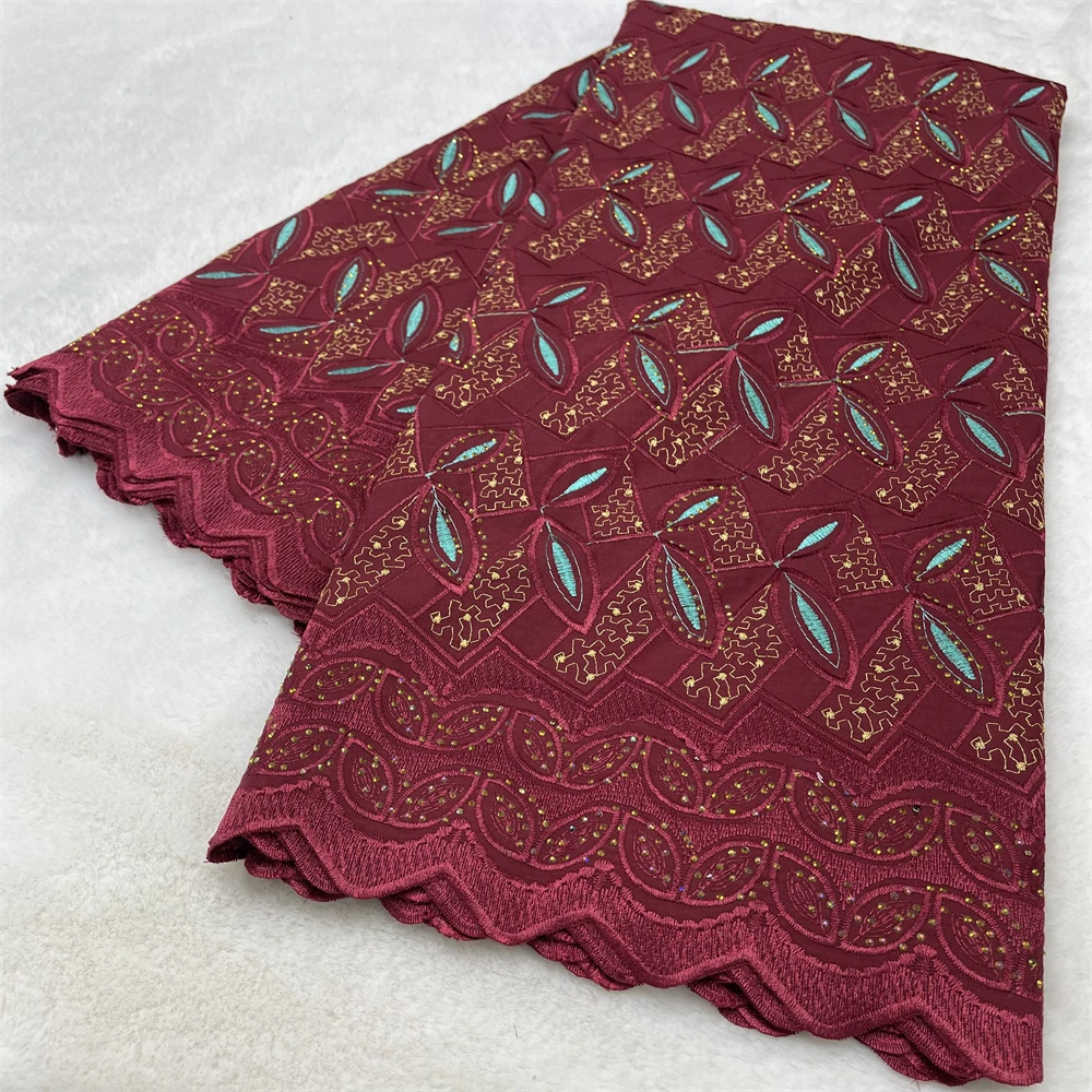 

5Yards Wholesale African Cotton Lace Fabric Embroidery Nigerian Swiss Voile Lace Fabrics Sewing For Women Wedding Party Dresses