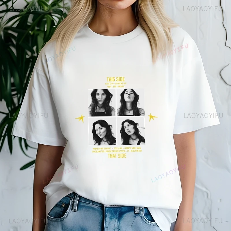 المغني الشهير جرايسي أبرامز الكلاسيكية المشارك أزياء طباعة تي شيرت، أعلى عارضة طاقم الرقبة قصيرة الأكمام المرأة تي شيرت #6