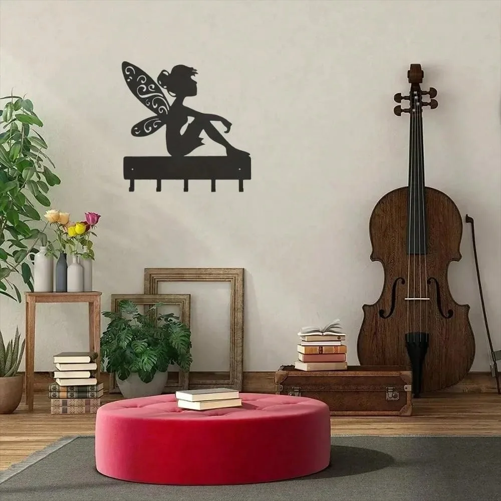 ที่แขวนกุญแจติดผนังรูปทรงเอลฟ์ ทำจากเหล็ก ใช้ได้หลากหลาย สำหรับแขวนเสื้อโค้ท กระเป๋า ของตกแต่งผนังที่สวยงามและใช้งานได้จริง