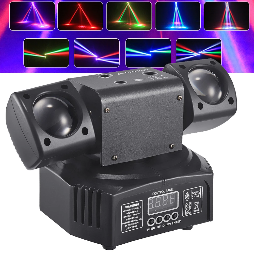 3IN1 Effect LED Moving Head Light Beam Strobe 36W LED Stage Lighting DMX Dj Laser Light Projector With Remote for Disco Party