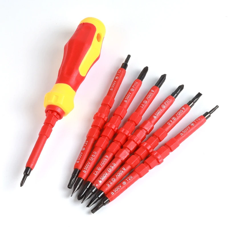 

3/14 In 1 Insulated Screwdriver Set Multi-Purpose Screwdriver Electricians Slotted Cross Screwdriver Bit Tools Kit Set New ﻿