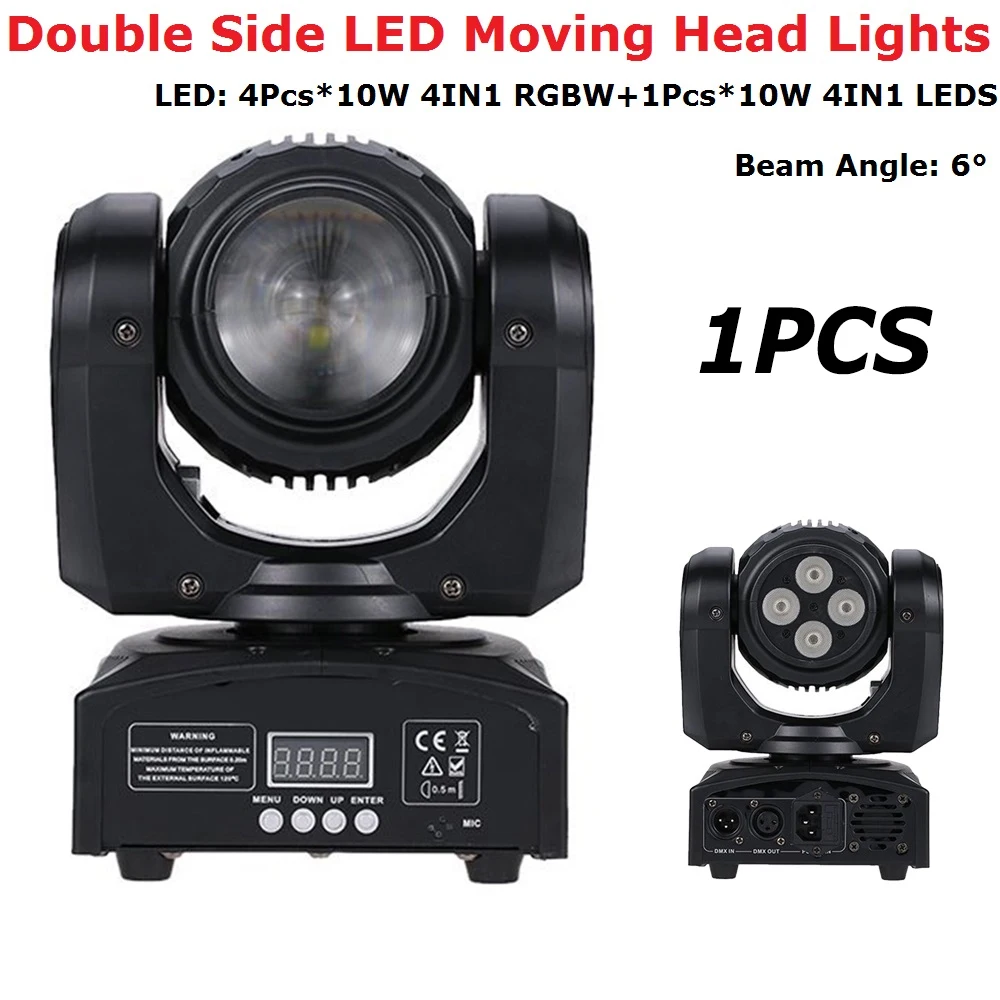 

1PCS Free Shipping Double Face LED Moving Head Lights Dj Bi-Sides Mobile Beam 10W RGBW LEDS + 4X10W RGBW 4IN1 LED Wash Light