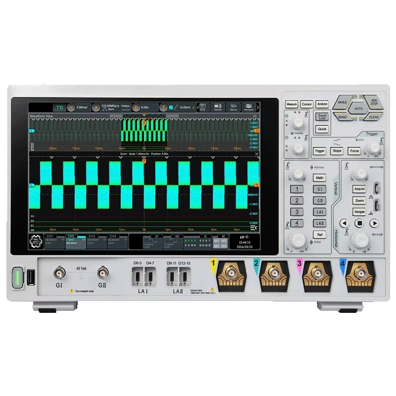 MHO2024/MHO2034 12-Bit High-Resolution Mixed Signal Oscilloscope Recorder 4CH 2GSa/s 500Mpts Protocol Decode