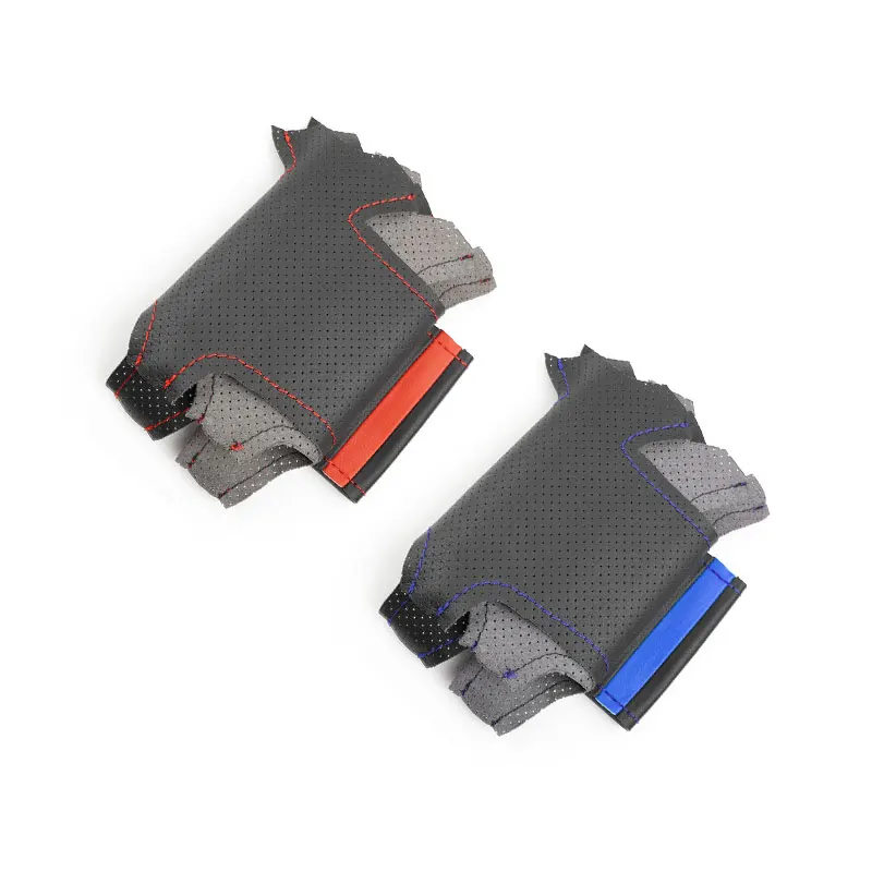For Citroen Triumph Old C4 C-quatre Car Interior Steering Wheel Cover Hand Braid Perforated Leather Trim w/Needles & Thread Kits