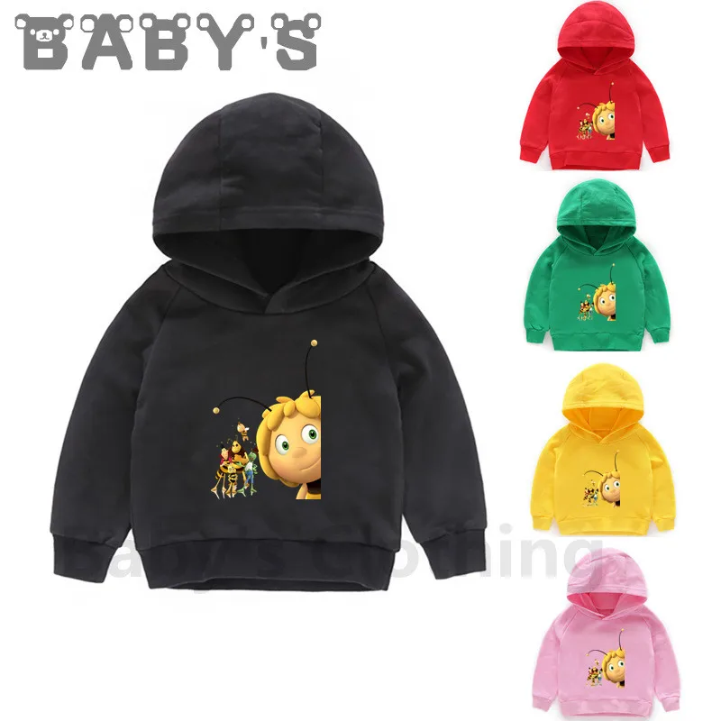 

Little Bee Maya Cartoon Cute Kids Hoodies Boys Girls Funny Sweatshirts Casual Children Outwear Clothes Cotton Baby Tops,KMT5428