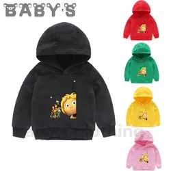 Little Bee Maya Cartoon Cute Kids Hoodies Boys Girls Funny Sweatshirts Casual Children Outwear Clothes Cotton Baby Tops,KMT5428