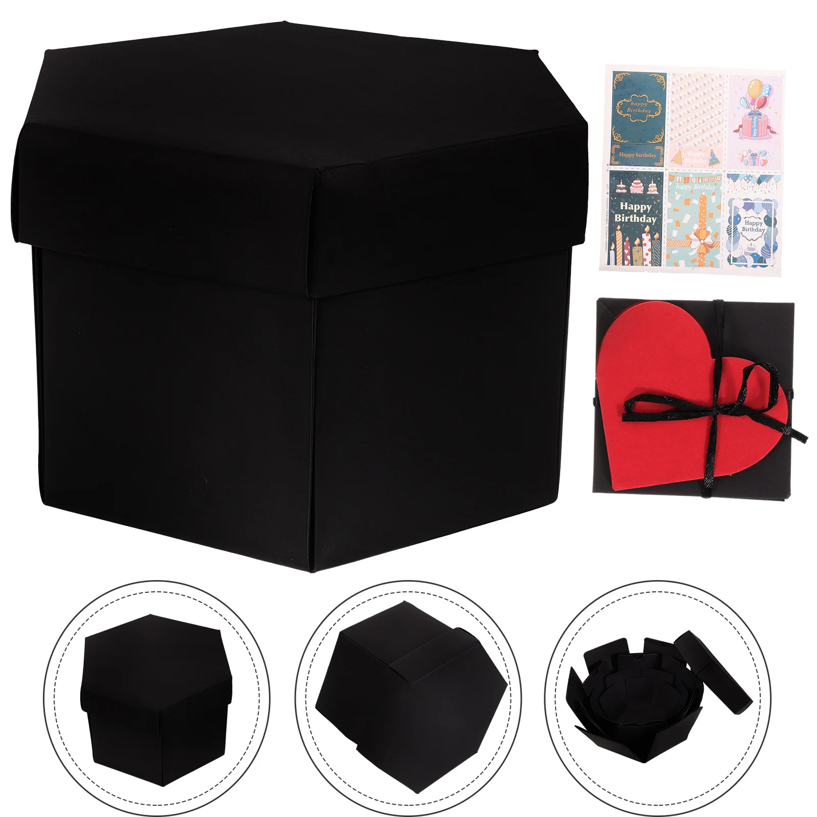 

Hexagon Photo Album Box Decorative Storage Pumpkin Keepsake Lid Birthday Gift High Capacity DIY Creative Photo Box Album Gift