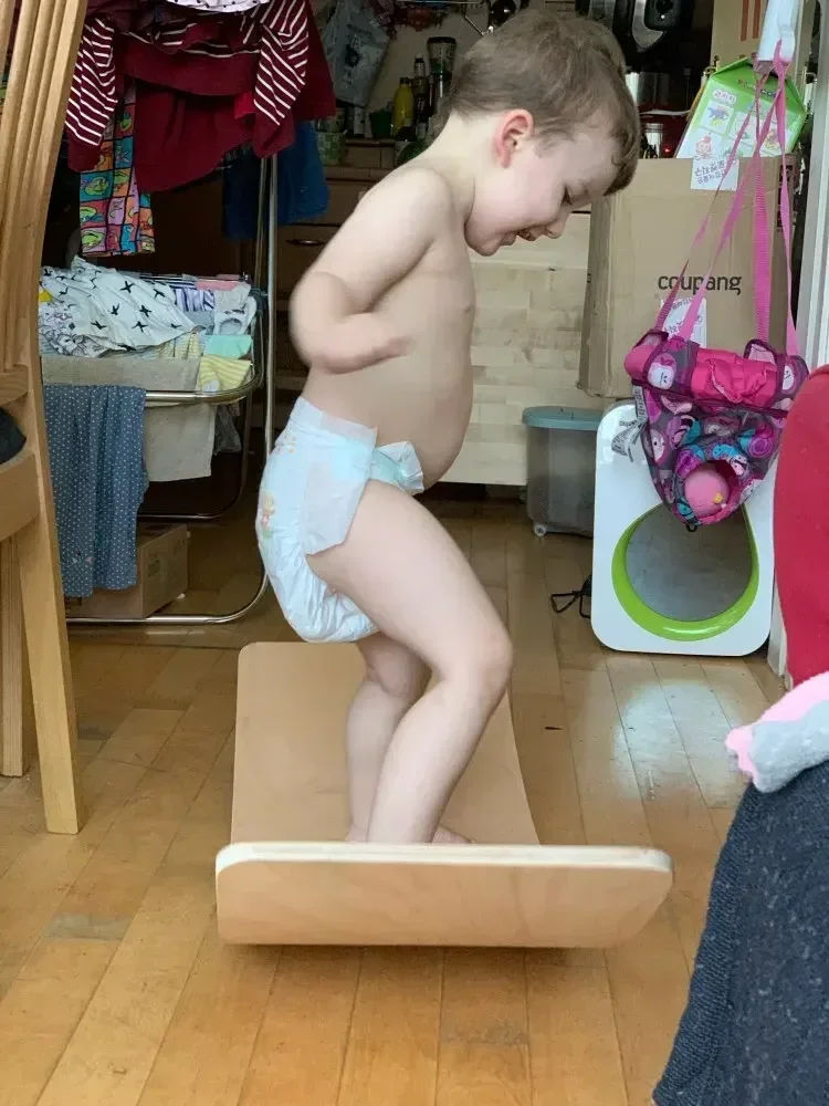 Brinquedo esportivo ao ar livre balanço de equilíbrio interior curvado duplo de madeira ao ar livre gangorra yoga placa crianças presente aniversário