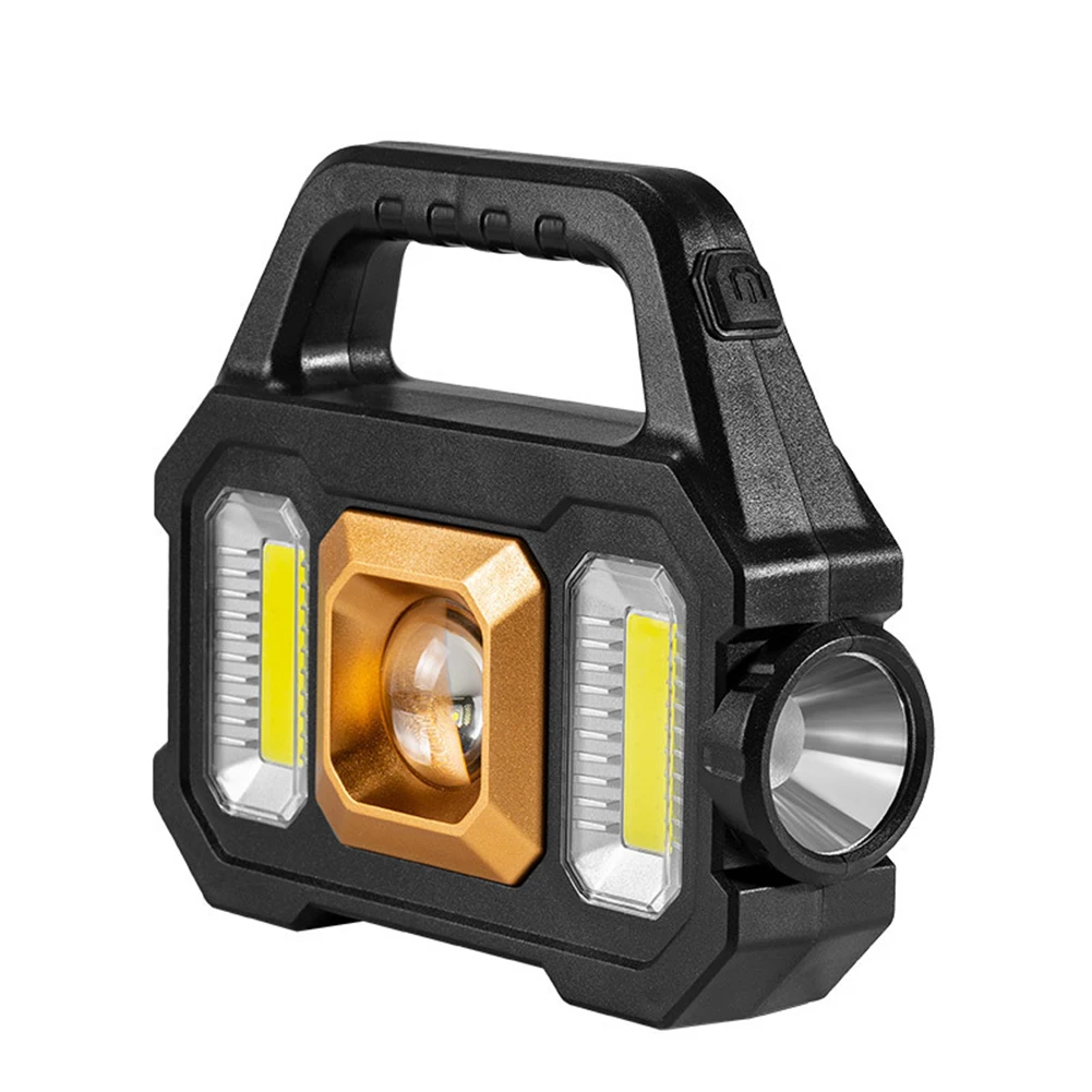 

LED Portable Lamp USB Charging Solar Handheld Flashlight Non-Slip Waterproof Multifunctional With Side Light for Outdoor Camping
