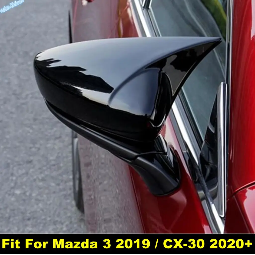 

Carbon Fiber Look / Black Car ABS Side Rearview Mirror Cover Trim Auto Accessories For Mazda 3 2019 - 2025 / CX-30 2020 - 2025