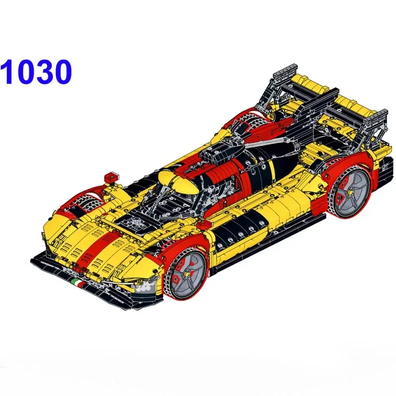 Nieuwe Technische MOC-185324 Hypercar 499P Af Corse 1:8 Schaal Le Mans Supercar Modelbouwsteen Bakstenen Speelgoed Jongens Verjaardagscadeaus