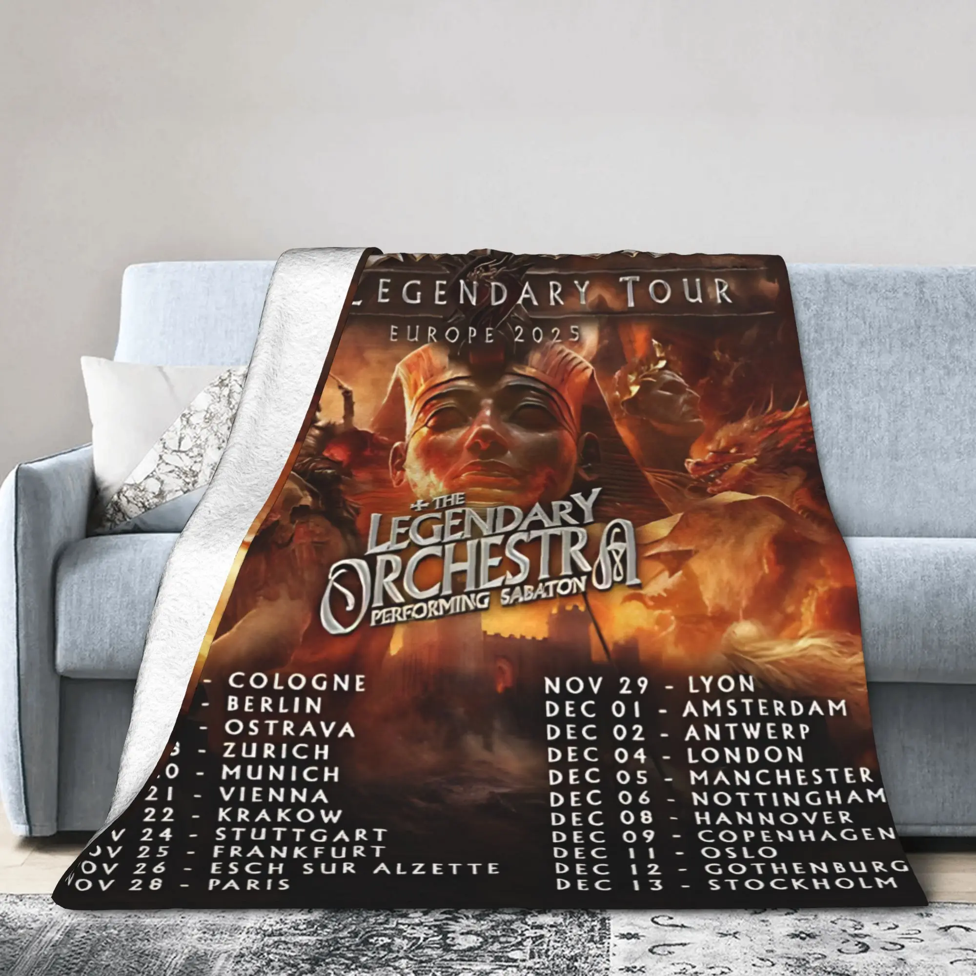 ليجندز جولة أسطورية 2026 Sabatones Merch بطانية دافئة مريحة رقيق رمي البطانيات للسرير أحجام متعددة رميات وبطانيات #3