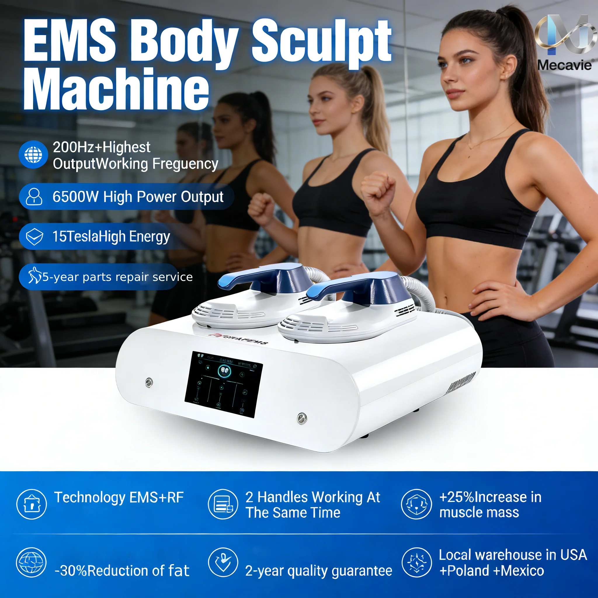 

EMS 2026 NEO RF HIEMT EMS Аппарат для тела: Электрический стимулятор мышц, сжигатель жира, для похудения, подтяжки ягодиц и коррекции фигуры, уход за телом