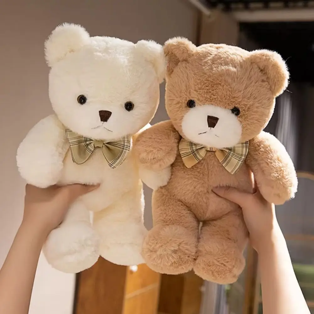 

PP Cotton Colorful Bow Tie Bear Doll Fluffy Collection Hug Bear Plush Toys Soft Comfortable Animal Bear Doll Pillow