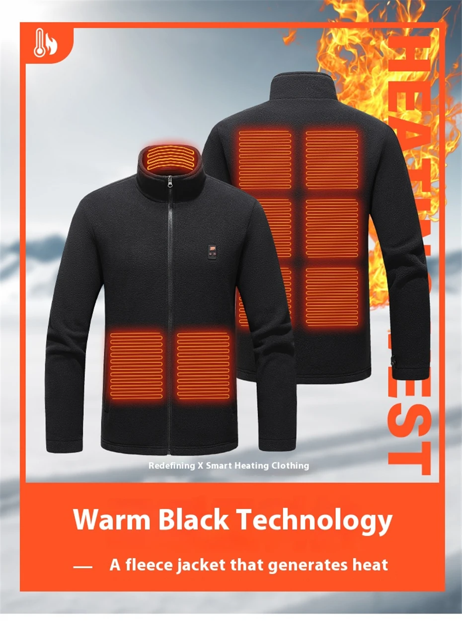 USB Heating Jacket Men Winter Electric Heated Jackets Infrared 9 Heating Areas Jacket Fashion Casual Fleece Coat Male 8 S6e9223dfed9c4b09bd01135d8ae8a617e