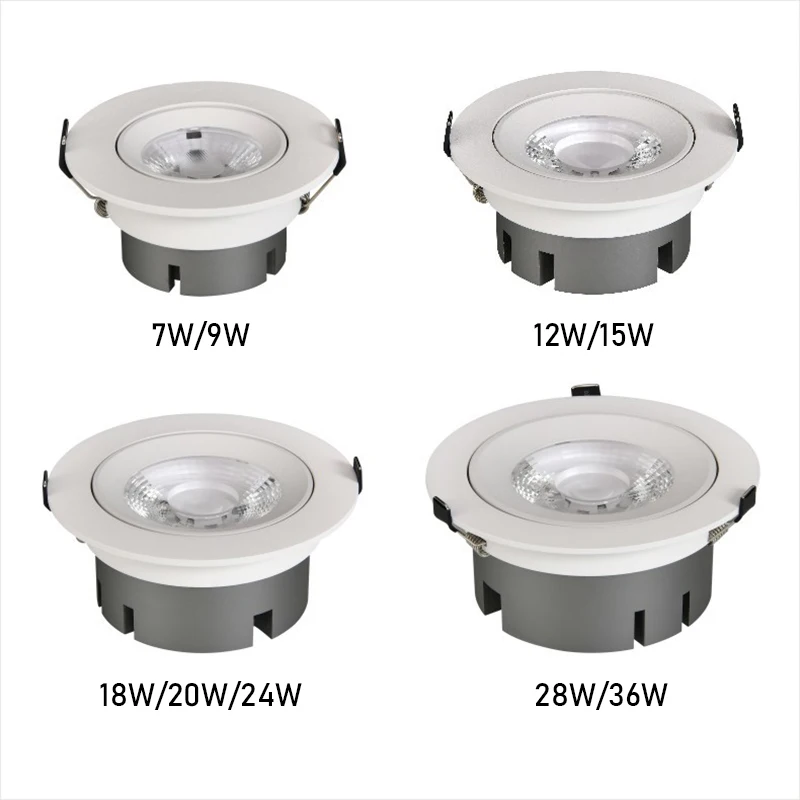 Recesso LED Light 220V para Quarto Dimmable Led Downlights 7W 9W 12W Embutido Indoor Lights 3-Color levou lâmpada do teto