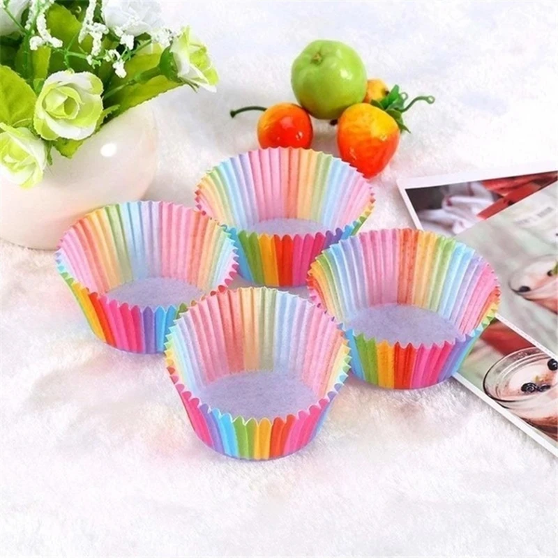 100Pcs/pack Cake Muffin Cupcake Paper Cups Cake Box Cupcake Liner Kitchen Baking Accessories Cake Mold Small Muffin Boxes