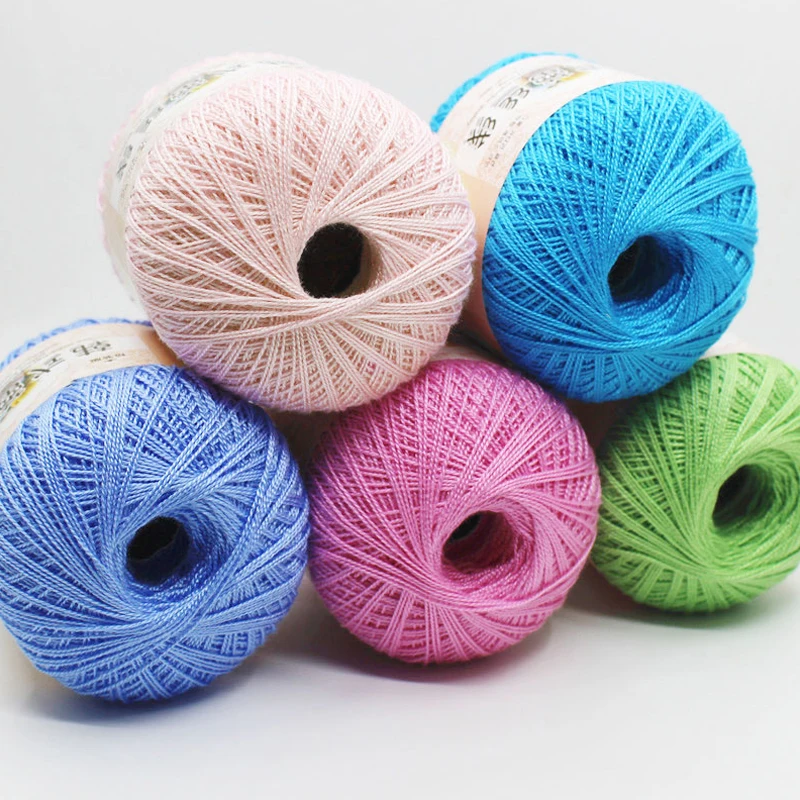 50g/ball Lace Crochet Yarn Thin Cotton Thread for Hand Knitting Children Blanket Cloth Yarn Thread Sewing Thread Hand Knitting