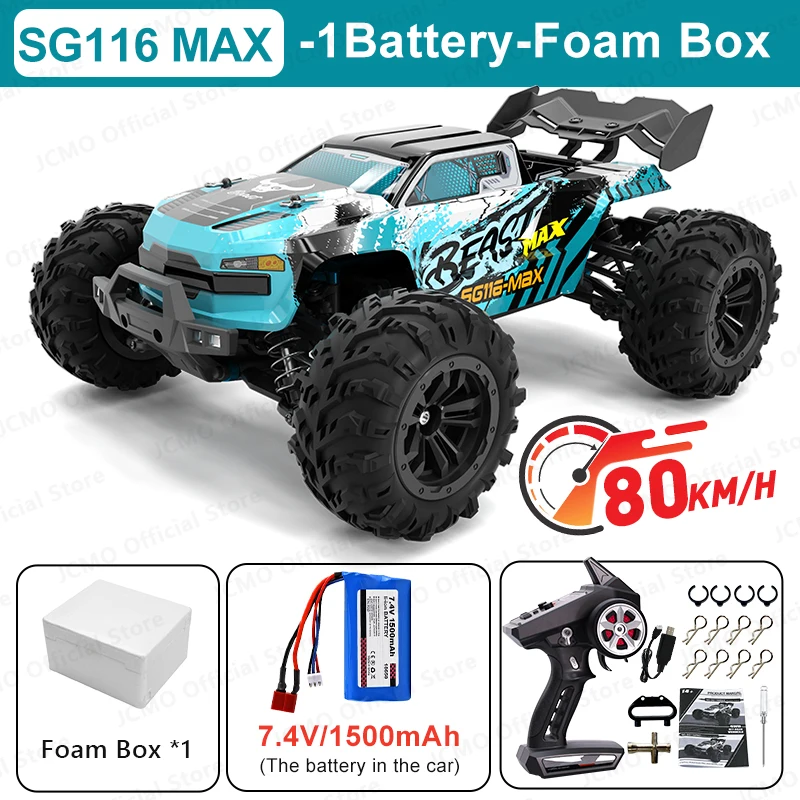 SG116MAX 80 km/u hoge snelheid RC auto borstelloze 4WD off-road drift afstandsbediening auto 1:16 professionele racewagens SG116PRO 40 km/u