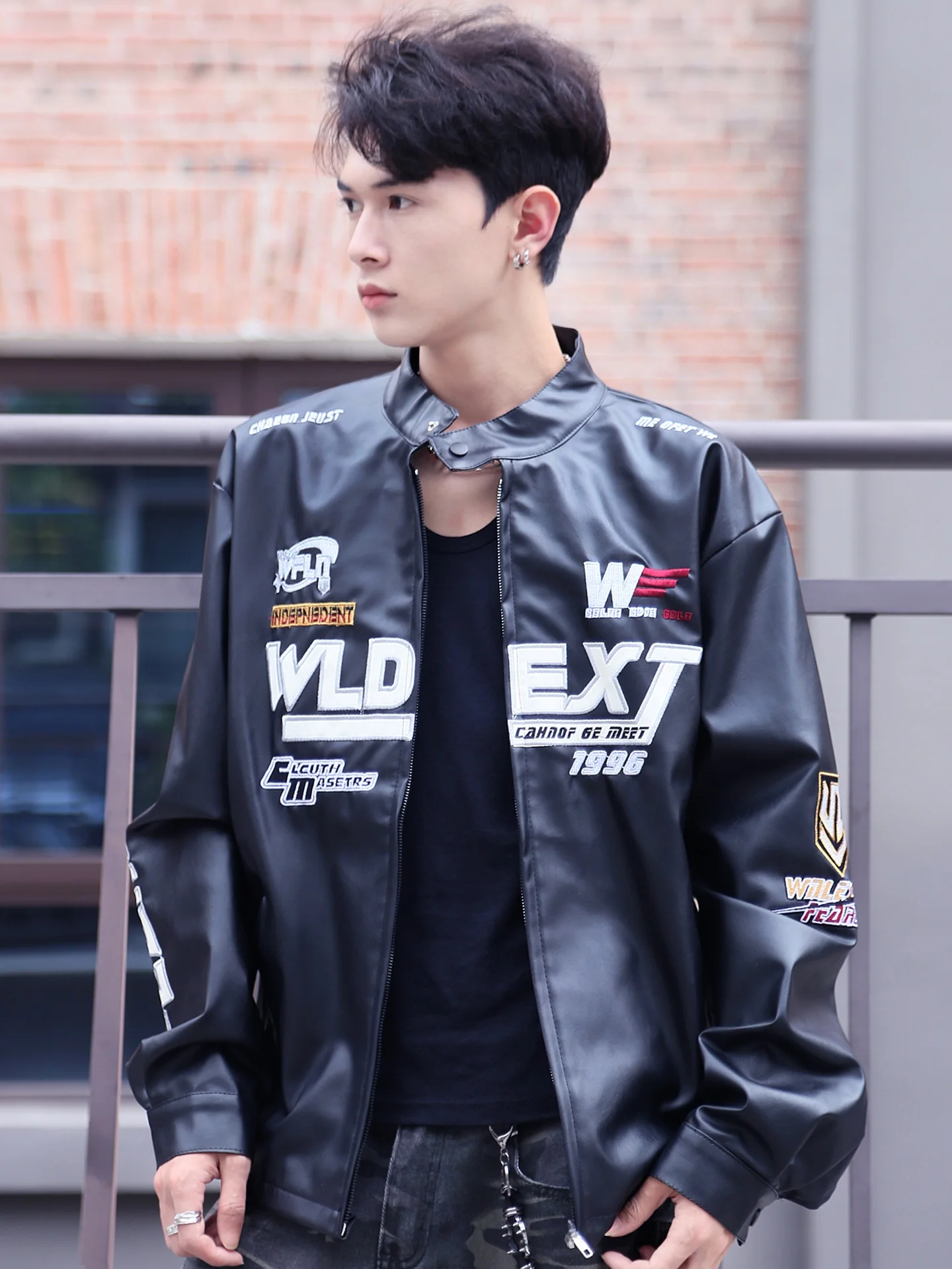 

Мужская кожаная куртка American Sle из искусственной кожи для мотоциклистов, весенне-осенняя, модная, стильная, гоночная, пилотская, ветрозащитная