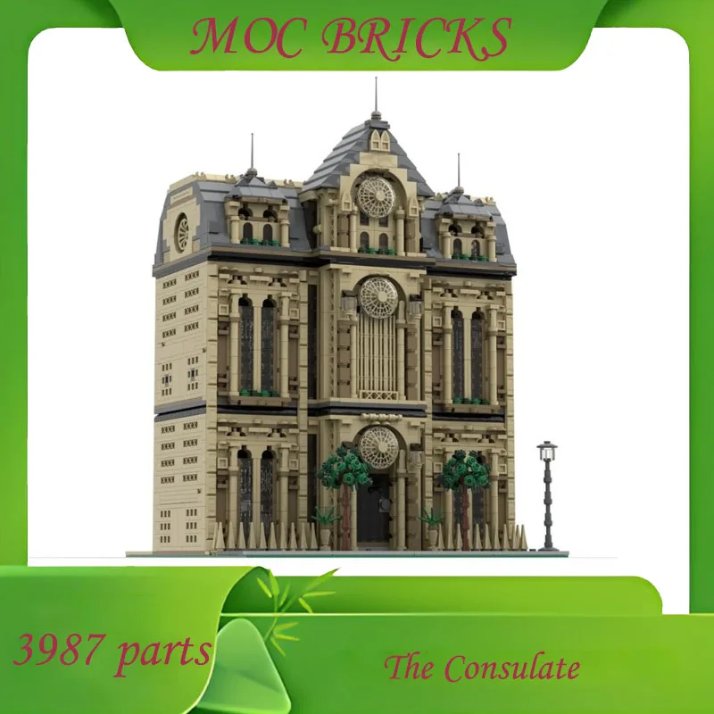 

Custom 3987PCS The Consulate Modular MOC Creative Street View Model Architecture DIY Education Assembly Model