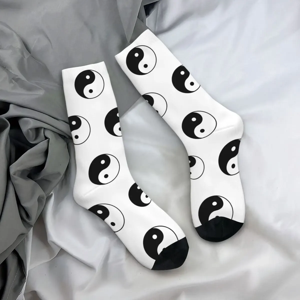 Calcetines asiáticos con símbolo Yin Yang, medias Harajuku de alta calidad, calcetines largos para todas las estaciones, accesorios para regalo de cumpleaños Unisex