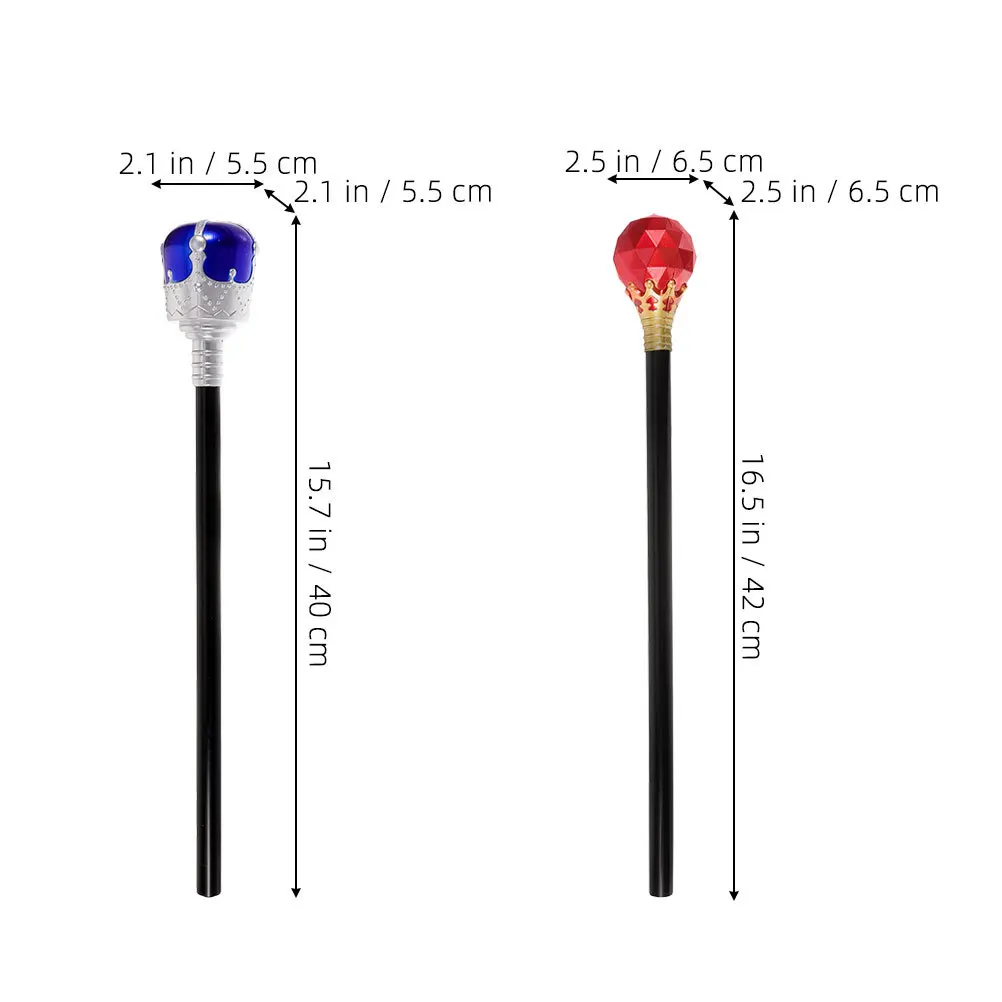 Cetroes King para niños, accesorio de Cosplay ligero y duradero, decoración de fiesta, accesorio de Halloween, varita de vestir, 2 uds.