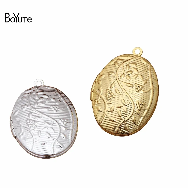 

BoYuTe (10 Pieces/Lot) 16*24*4MM Metal Brass Floating Oval Locket Factory Direct Wholesale Diy Photo Locket Pendant