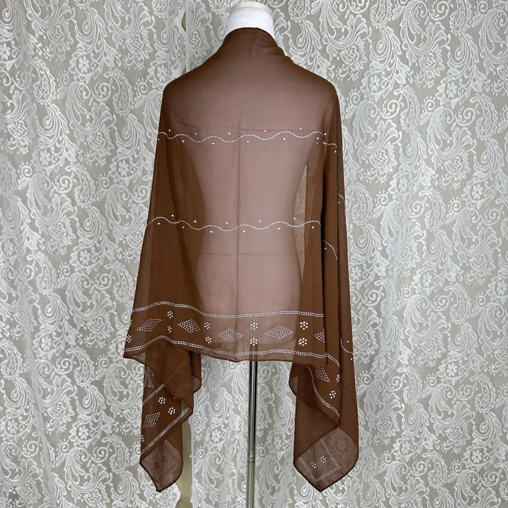 2026 Kleiner 70x180cm Chiffon Neuer Afrikanischer Netz-Hijab-Schal für Muslimische Frauen Afrikanischer Dubai Islam Kopftuch Bestickte Schals – Detail 22