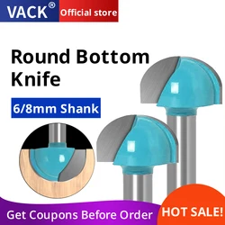 VACK 6/8mm Shank Ball Nose Endmill Wood Milling Cuter Cove CNC Router Bit Radius Core Box Solid Carbide Woodworking Milling Tool