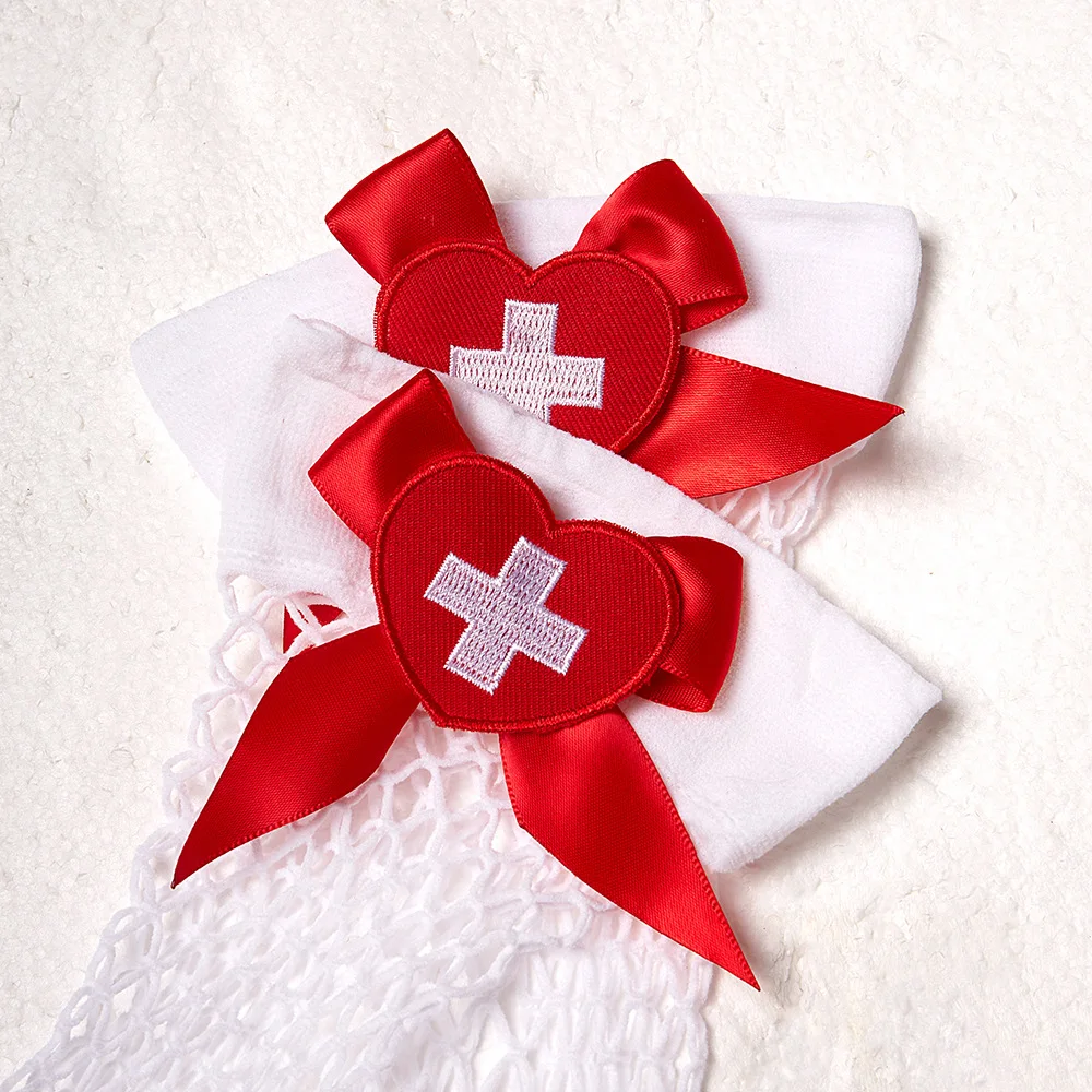 Halloween Rollenspel Accessoires Vrouwen Witte Dij Highs Sexy Verpleegsters Kousen