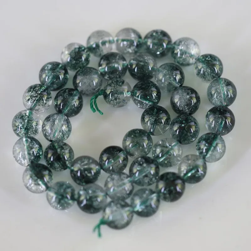 Green Natural Crystal String Green Ghost Guardian Energy Vitality Wealth Ball Men Women's Bracelet DIY Accessories AAAA Gemstone