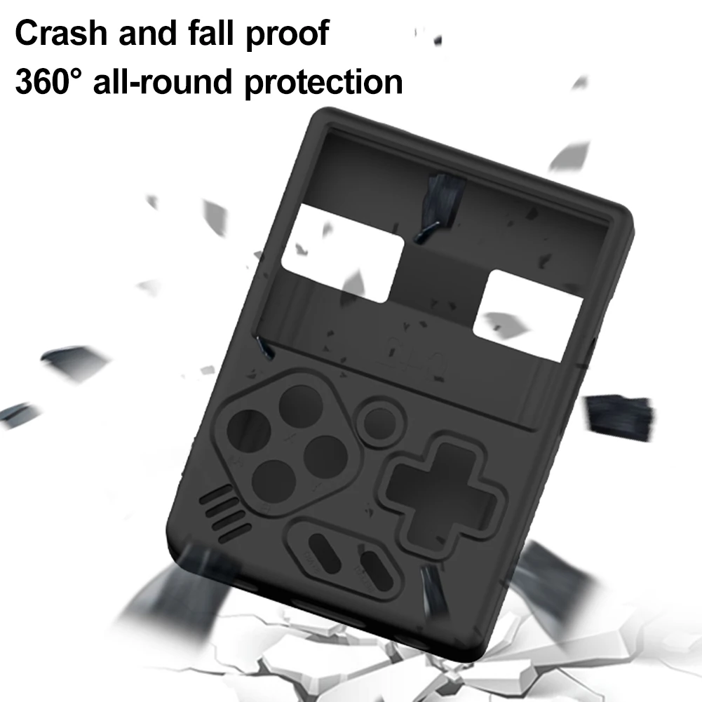 حافظة واقية من السيليكون المقاوم للصدمات مع غطاء حماية من الجلد الناعم لملحقات ألعاب MIYOO Mini V4