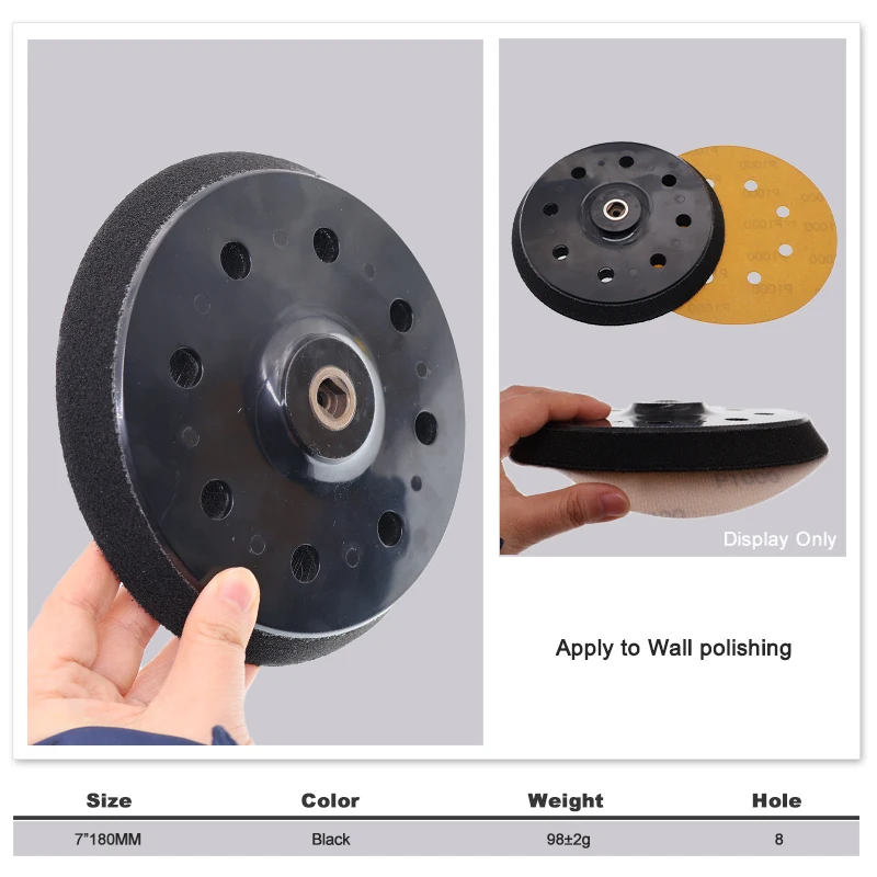 7 Inch 180MM Wall Polishing Pad Sanding Grinding Disc Sandpaper Sanding Pad  Pneumatic Sander Sandpaper Disk Walls Woodworking