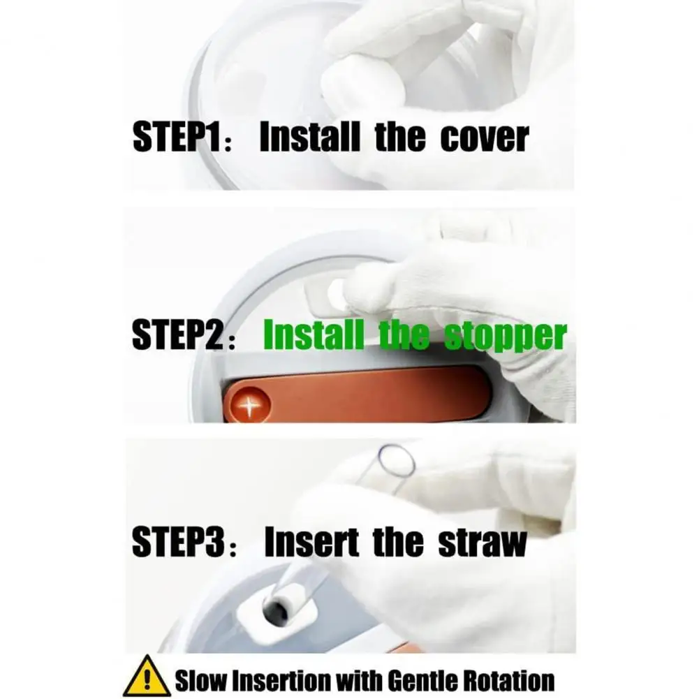 

Easy to Install Cup Spill Stopper Food Grade Hold Straw in Place Durable Straw Cover Silicone Spill Stopper