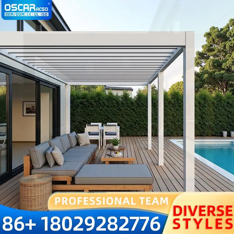 

Sliding Awning Bioclimatique Outdoor 3X3m 3x4m Aluminium Structure Turkey Garden Patio Backyard pergola