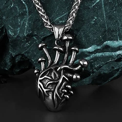 Retro Gothic Simple Heart Pendant Men's Fashion Punk Simple Heart Gift Jewelry Wholesale