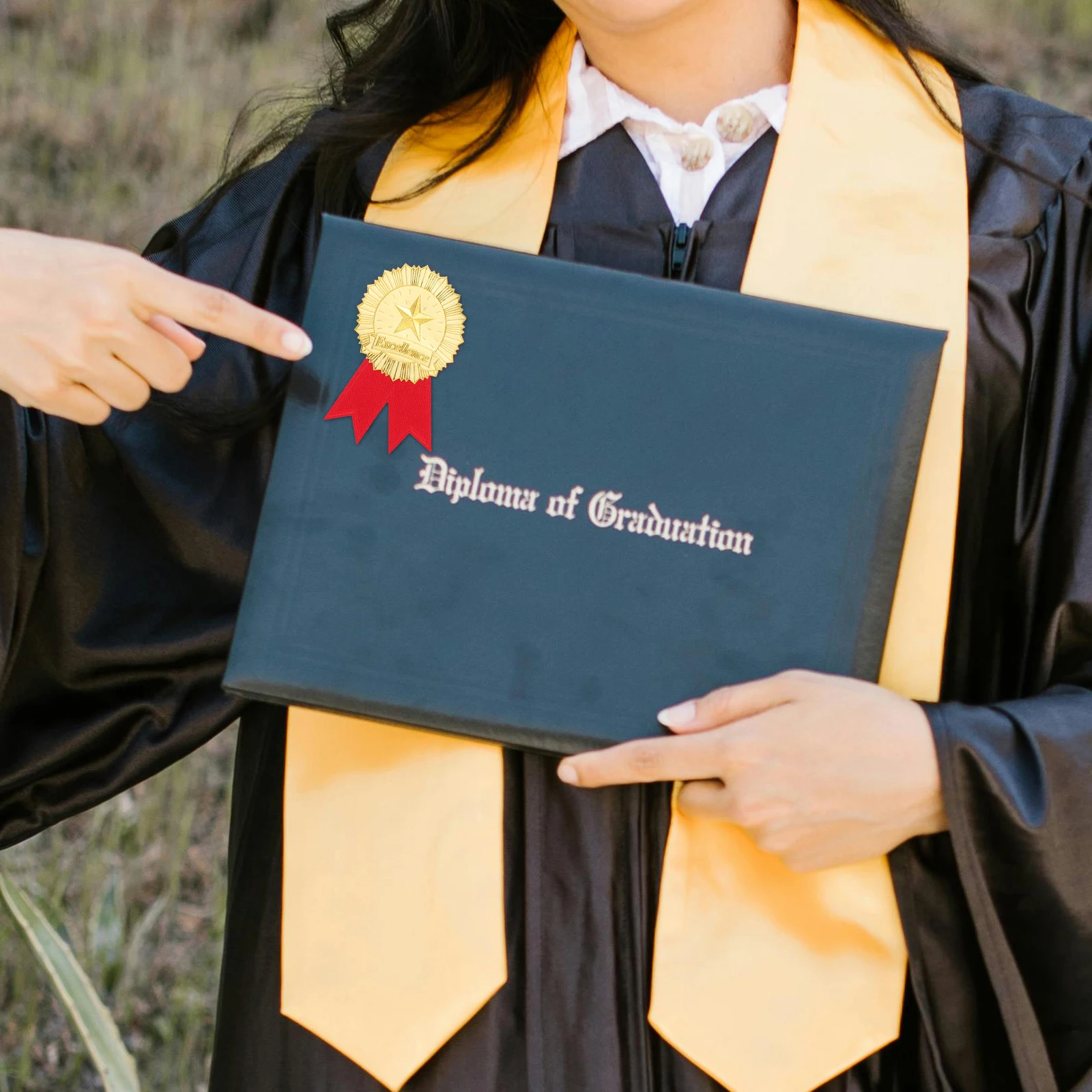 36 Sets Certificate Sticker Accessories Elegant Design Graduation Achievement Award Stickers Diploma Medals Sealing Recognition