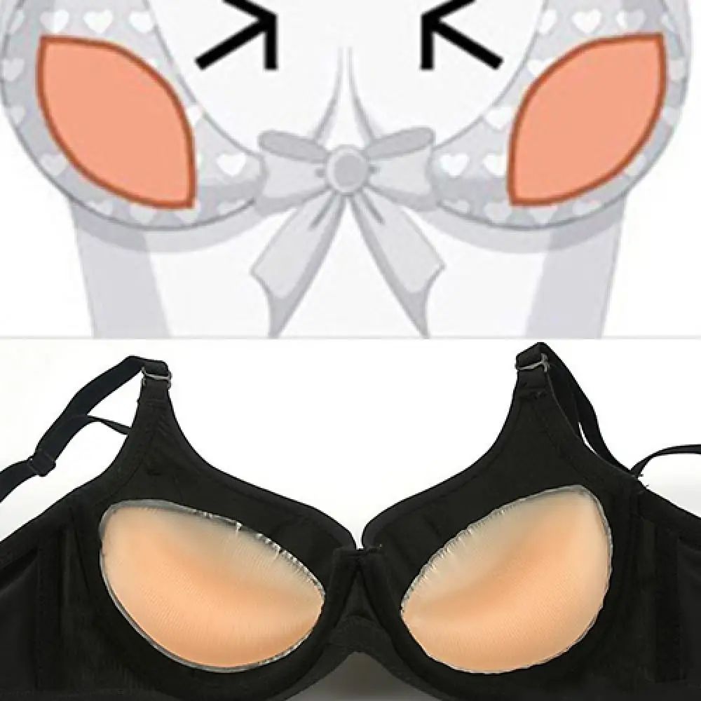 1 Pair Women Fashion Soft Silicone Gel Bra Breast Enhancer Push Up Inserts Pads Make the breasts look larger Push up the breasts