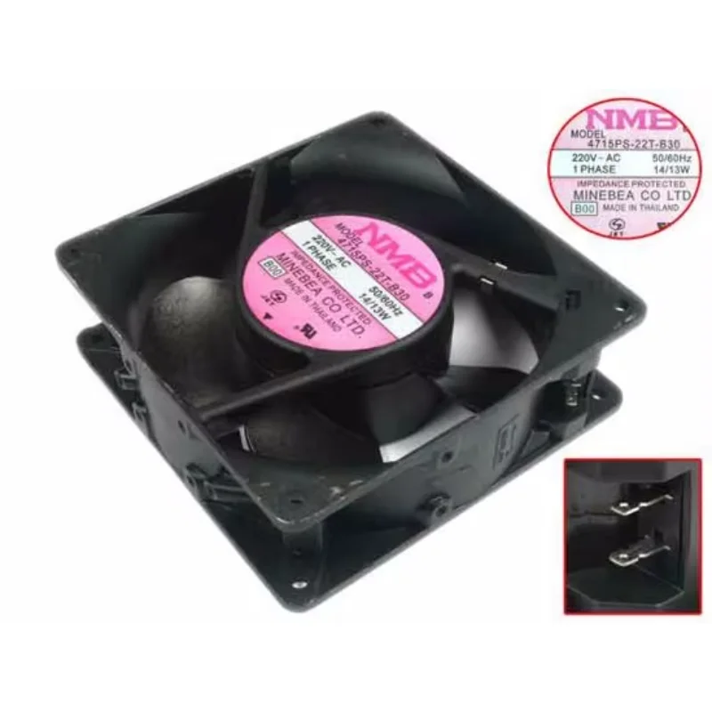 NMB-MAT 4715PS-22T-B30 B00 AC 220V 14W 120x120x38mm Server Cooling Fan