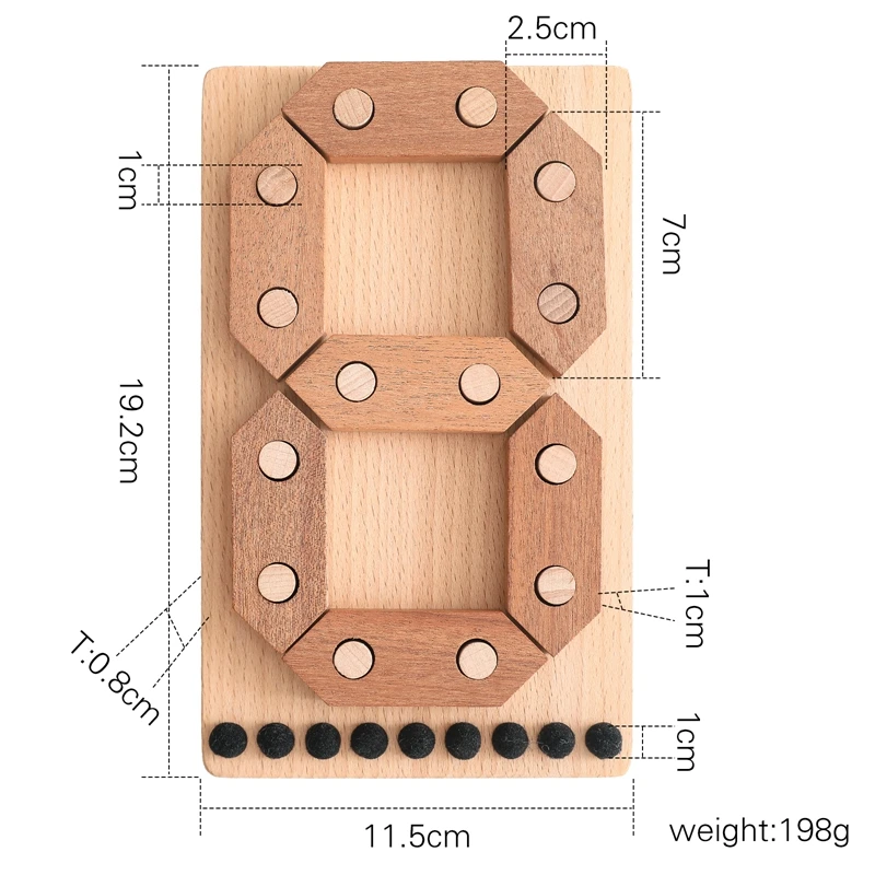 1 Set Baby Speelgoed Creatieve Houten Puzzel 0-9 Nummer Vorm Bijpassende 3D Puzzel Bordspel Houten Montessori Speelgoed voor Kinderen Geschenken