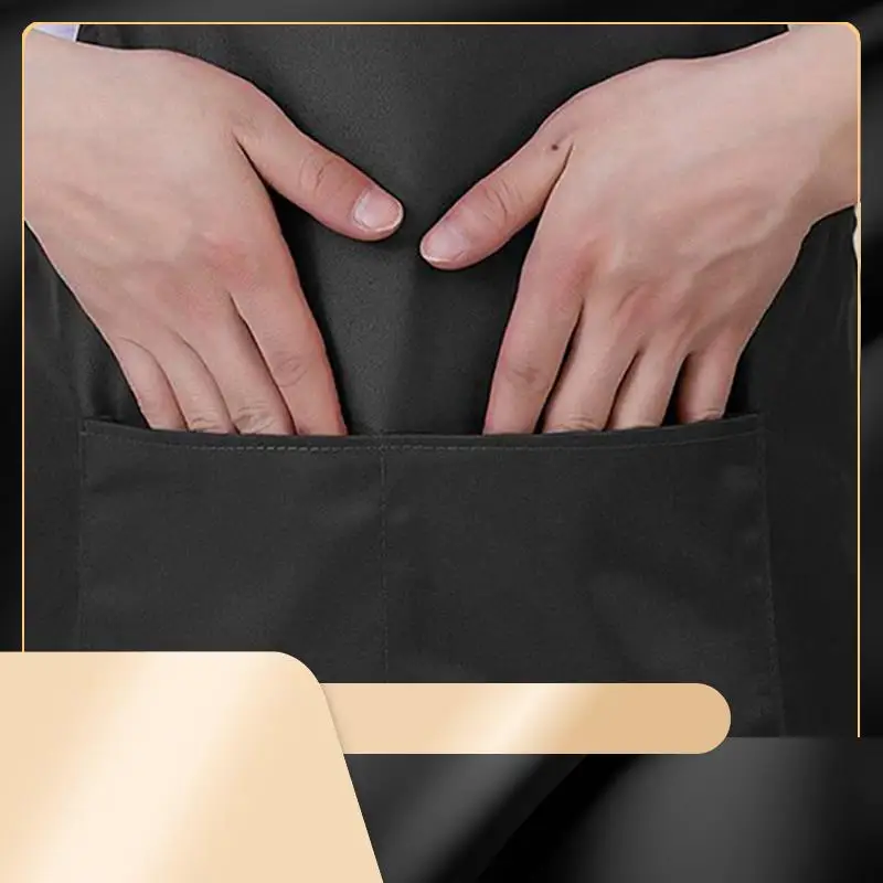 

X40A_XA-36 Pack Black Kitchen Apron With 2 Pockets Anti-Dirty Apron Suitable For Barbecue Kitchen Cooking Baking Restaurant