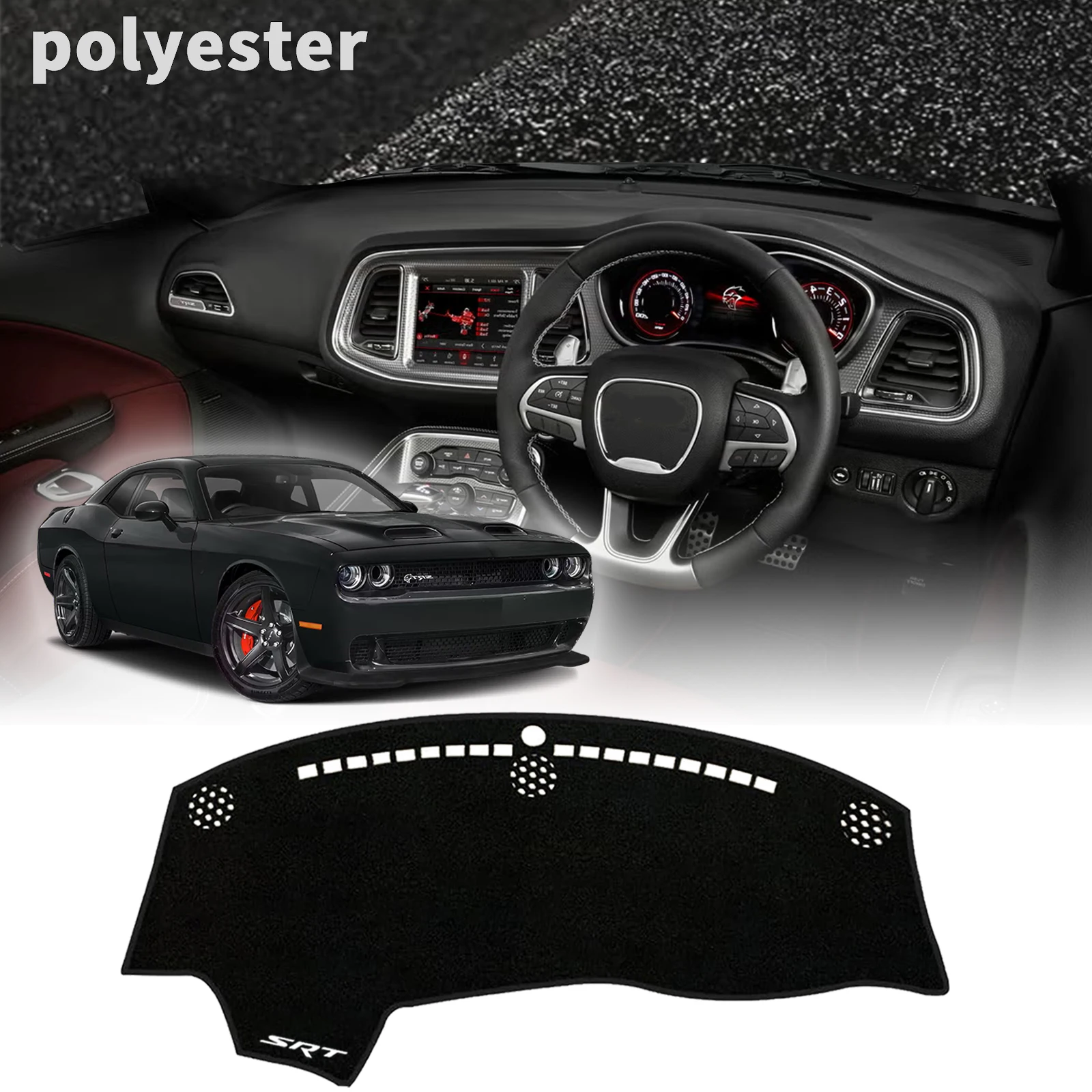 

for Dodge Challenger 2015-2023 Sunshade Protective Carpet Dash Mat Dashmat Car Dashboard Mat